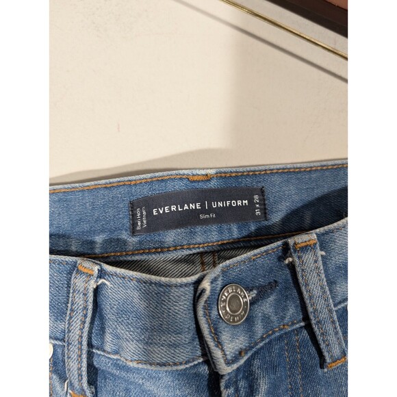 Everlane Shorts Men Sz 31 Cut-Off Blue Denim Slim Fit Uniform High Rise Bermudas - Picture 4 of 8